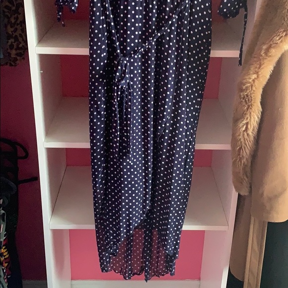 Allison Brittney Blue and White Polka Dot Dress - Picture 2 of 2